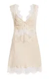 Third Form Visions Lace Mini Dress In Neutral