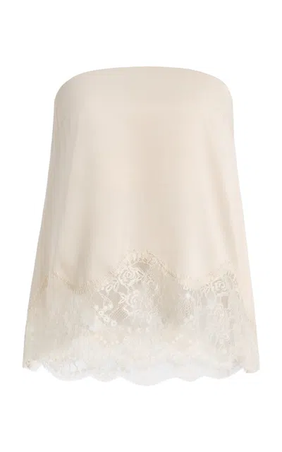 Third Form Visions Lace Strapless Top In Red