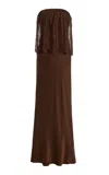 Third Form Visions Lace Strapless Maxi Dress | Chocolate In Brown