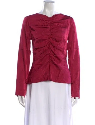 Pre-owned Third Form V-neck Long Sleeve Top In Pink