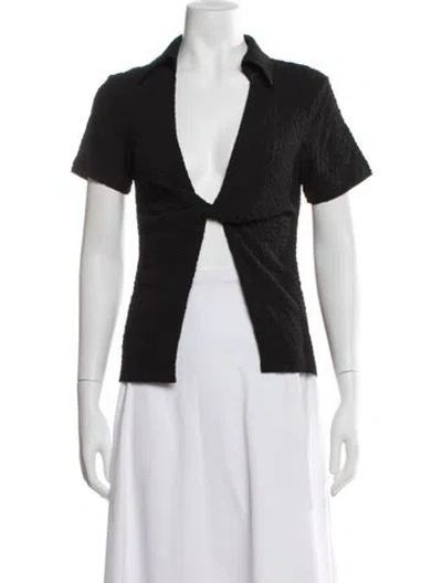 Pre-owned Third Form V-neck Short Sleeve Top W/ Tags In Black