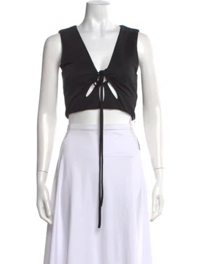 Pre-owned Third Form V-neck Sleeveless Crop Top In Multi