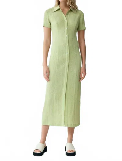THIRD FORM WAFFLE MIDI SHIRT MIDI DRESS IN MINT