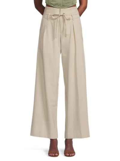 Third Form Women's Belted Pleated Wide Leg Pants In Pumice