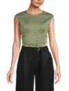 Third Form Women's Corset Crop Top In Moss
