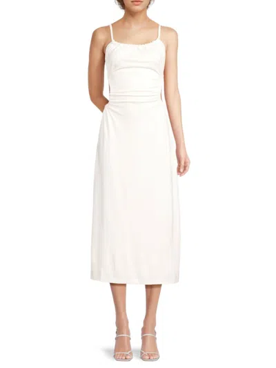 Third Form Women's Cut-out Ruched Midi Dress In Off White