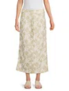 Third Form Women's Floral A-line Midi Skirt In Beige Floral