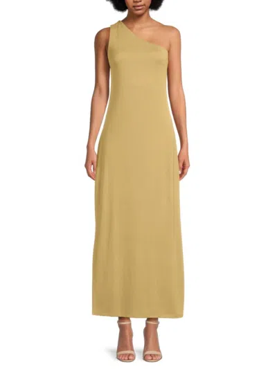 Third Form Women's One Shoulder Maxi Dress In Khaki