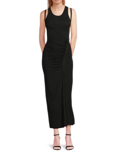 Third Form Women's Push Pull Ruched Maxi Tank Dress In Black