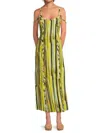 Third Form Women's Striped Midi-dress In Green Multi