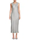 Third Form Women's Untamed Bias Metallic Midi Dress In Silver
