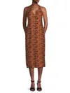 Third Form Women's Wild Heart Tiger Print Midi Shirtdress In Brown Black