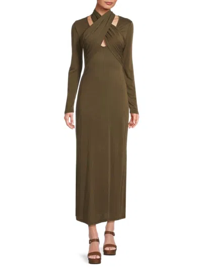 Third Form Women's Wisteria Wrap Maxi Dress In Chocolate