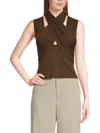 Third Form Women's Wisteria Wrap Top In Chocolate
