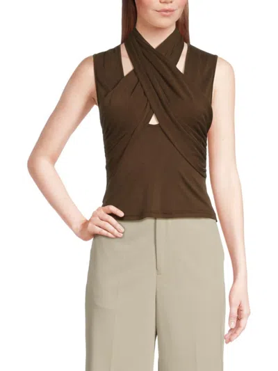 Third Form Women's Wisteria Wrap Top In Chocolate