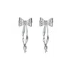Third Tone Women's Bow Flutter Earrings In Silver