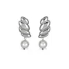 Third Tone Women's Silver / White Wing Earrings In Silver In Metallic