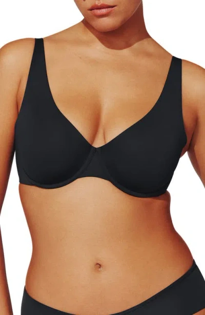 Thirdlove 24/7 Classic Second Skin Underwire Unlined T-shirt Bra In Black