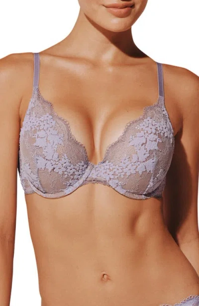 Thirdlove All Day Lace Push-up Underwire Bra In Purple