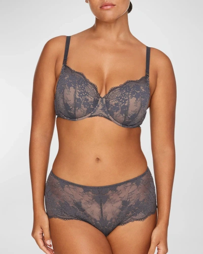 Thirdlove All Day Lace T-shirt Bra In Charcoal