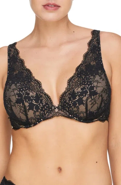 Thirdlove All Day Lace Uplift Plunge Underwire Bra In Black