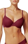 Thirdlove Comfortstretch Underwire Back Smoothing T-shirt Bra In Burgundy