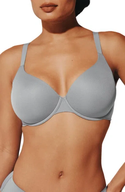 Thirdlove Comfortstretch Underwire Back Smoothing T-shirt Bra In Gray