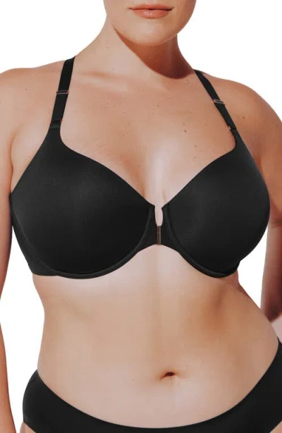 Thirdlove Comfortstretch Underwire Front Close Racerback Bra In Black