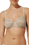 Thirdlove Feather Lace Underwire Demi Bra In Gray