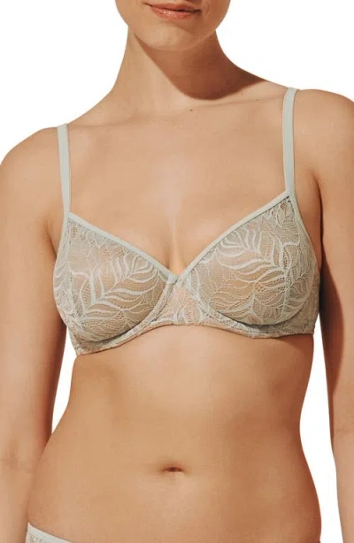 Thirdlove Feather Lace Underwire Demi Bra In Gray
