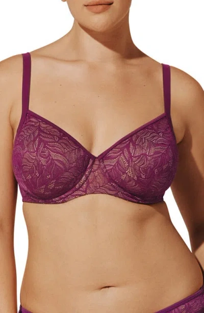 Thirdlove Feather Lace Underwire Demi Bra In Purple