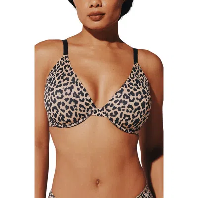 Thirdlove Zero Edge Plunge Underwire Bra In Animal Print