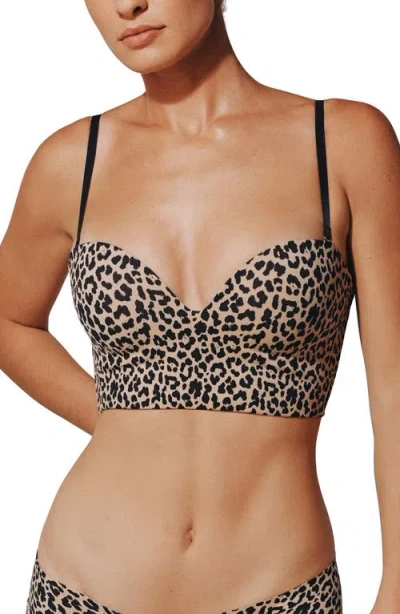Thirdlove Zero Edge™ Strapless Underwire Bustier Bra In Animal Print
