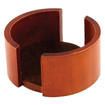 Thirstystone Circular Oak Coaster Holder In Brown