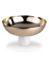 Thirstystone Uptown Pedestal Bowl On Marble Stand In White,gold