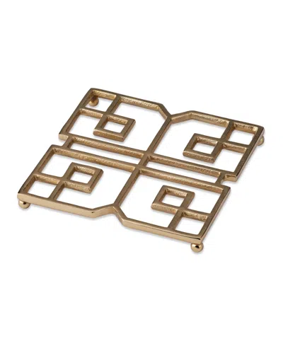 Thirstystone Square Deco Trivet In Gold