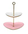 Thirstystone Two-tiered Heart Stand In White,pink
