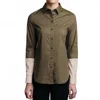 Thirteen Seven Hand Dipped Shirt In Matte Olive/dusty Blush In Green