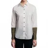 Thirteen Seven Hand Dipped Shirt In Paper White/matte Olive In White