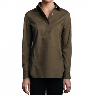 THIRTEEN SEVEN TRAPEZOID PULLOVER IN MATTE OLIVE