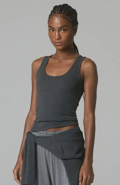 Thirty Years Demi Ribbed Tank In Gray