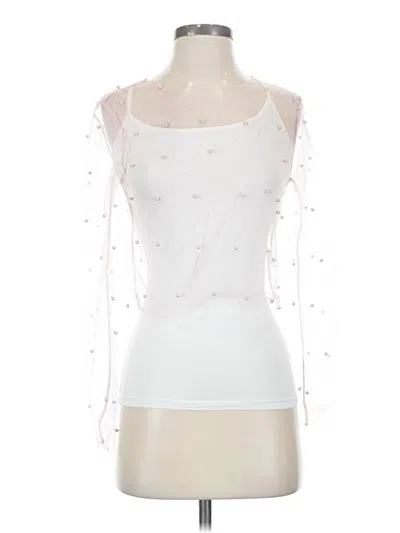 Pre-owned Thirty/thirty 3/4 Sleeve Top White Sweetheart Neckline Tops