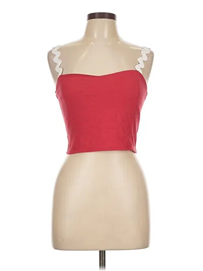 Pre-owned Thirty/thirty Tube Top Red Strapless Neckline Tops