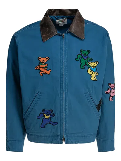 This Is Never That Dancing-bears Cotton Jacket In Blue