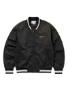 This Is Never That Embroidered Ribbed-trim Bomber Jacket In Black