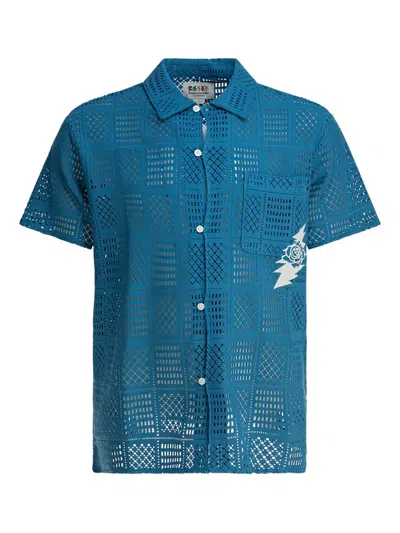 This Is Never That Geometric-pattern Shirt In Blue
