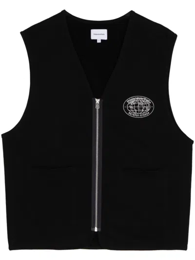 This Is Never That Half-zip Cotton Tank Top In Black