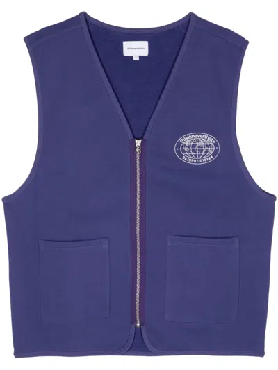 This Is Never That Half-zip Cotton Tank Top In Purple