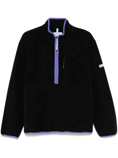 This Is Never That Half-zip Fleece Sweater In Black