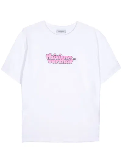 This Is Never That Logo-print Cotton Shirt In White